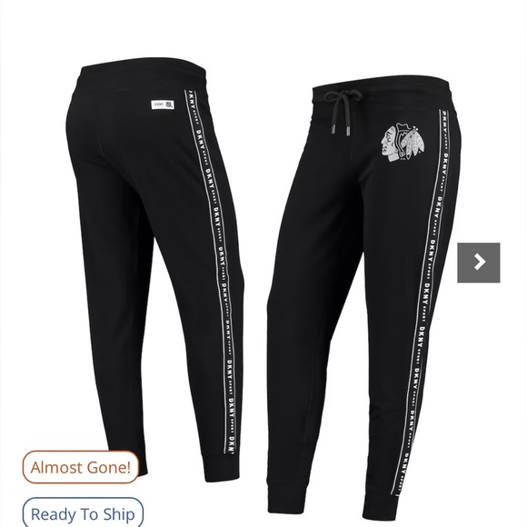 Dkny Pants - Chicago Blackhawks DKNY Sport Women’s Black Brooke Jogger Pants Size L